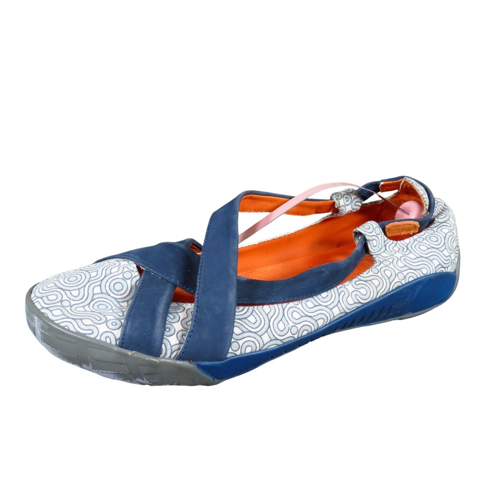 Dimmi 7D1020 Womens Mary Jane Flat Size 9.5M Walking Blue White Swirl Pattern